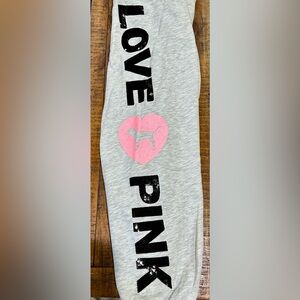 Pink gray w/bling campus sweatpants